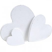 Coeur en bois décoration de dispersion coeurs de mariage blanc 3/5/7cm 50p