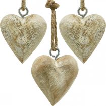 Article Décorations de sapin de Noël coeur en bois 4,5 cm 36 pcs