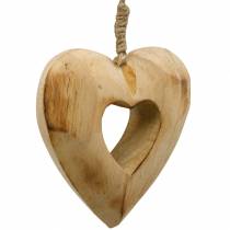 Pendentif coeur décoratif, coeur en bois, Saint Valentin, pendentif en bois, décoration de mariage 6pcs