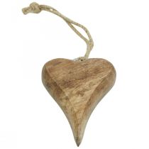 Pendentif coeur en bois coeur bois décoration à suspendre 10cm 3pcs