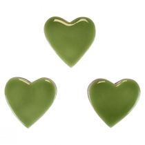 Article Coeurs en bois coeurs décoratifs bois vert clair effet brillant 4,5cm 8pcs