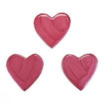 Article Coeurs en bois coeurs décoratifs rose décoration dispersée brillante 4,5 cm 8 pcs