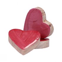 Article Coeurs en bois coeurs décoratifs rose décoration dispersée brillante 4,5 cm 8 pcs