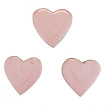 Article Coeurs en bois coeurs décoratifs rose clair brillant décoration de table 4,5 cm 8 pcs