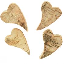 Article Coeurs en bois coeur à écarter coeurs de bouleau naturel 6×4cm 16pcs