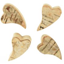 Article Coeurs en bois avec écorce de bouleau Coeurs de bouleau 3–4 cm 30pcs