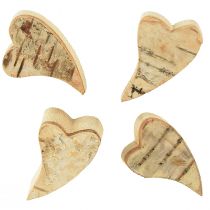 Article Coeurs en bois avec écorce de bouleau Coeurs de bouleau 3–4 cm 30 pcs