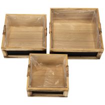 Article Set de trois caisses en bois avec tableau noir et insert – 30 cm, 25 cm, 21 cm