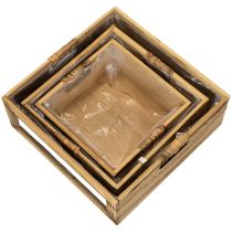 Article Set de trois caisses en bois avec tableau noir et insert – 30 cm, 25 cm, 21 cm