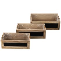 Article Ensemble de 3 caisses en bois avec tableau noir, tailles assorties, 36 cm