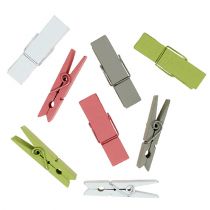 Pinces en bois colorées 7,2cm 48pcs