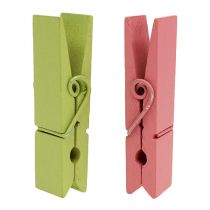 Pinces en bois colorées 7,2cm 48pcs