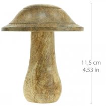 Article Champignon en bois avec rainures décoration en bois champignon bois de manguier naturel 11,5×Ø10cm