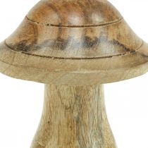 Champignon en bois avec rainures Automne déco champignon bois de manguier naturel 10×Ø8cm