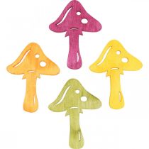 Article Champignons de décoration épars, décoration d&#39;automne, champignons porte-bonheur pour décorer orange, jaune, vert, rose H3,5/4cm L4/3cm 72 pièces