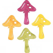 Champignons épars, décorations d&#39;automne, champignons porte-bonheur à décorer orange, jaune, vert, rose H3,5 / 4cm L4 / 3cm 72pcs