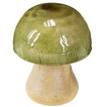 Article Champignons en bois décoration d&#39;automne champignons vert rouge orange H6.5cm 9 pcs