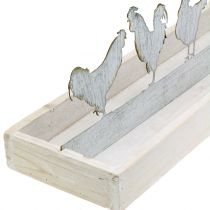Tablette en bois avec figurines métalliques Ccoqs 46cm