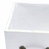 Article Pots décoratifs en bois blanc avec poignées 15x15/12x12cm - Lot de 2