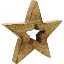 Article Etoile en bois décoration bois flammé Etoile de Noël debout 15cm