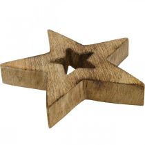 Article Etoile en bois décoration bois flammé Etoile de Noël debout 15cm