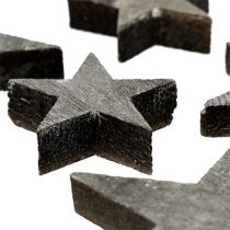 Article Étoile en bois à disperser gris 2,7-5cm 72 pcs