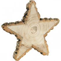 Plateau en bois pour l&#39;Avent, tranche d&#39;arbre en forme d&#39;étoile, Noël, décoration étoile bois naturel Ø29cm