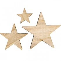 Étoiles en bois saupoudres déco nature Noël 3/5/7cm 29p