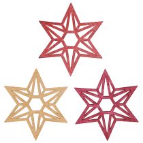 Article Étoiles en bois décoration de Noël étoiles de décoration dispersées Berry 8cm 16 pcs