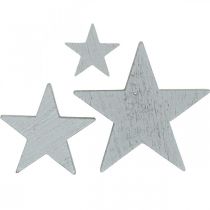 Article Décoration d&#39;étoiles en bois décoration à disperser Noël gris 3/5/7cm 29 pcs