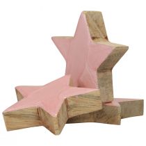 Article Étoiles de décoration en bois étoiles décoration de Noël rose brillant Ø5cm 8pcs