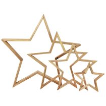Étoiles en bois décoration en bois étoiles décoratives en bois 16,5–46,5 cm lot de 4