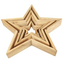 Étoiles en bois décoration en bois étoiles décoratives en bois 16,5–46,5 cm lot de 4