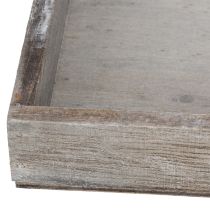 Article Plateau rectangulaire en bois, idéal pour décorer balcons et espaces de vie, 30 cm, lot de 4