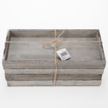 Article Plateau rectangulaire en bois, idéal pour décorer balcons et espaces de vie, 30 cm, lot de 4