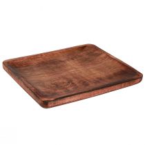 Article Plateau en bois lasuré brun Plateau rectangulaire 30×25cm