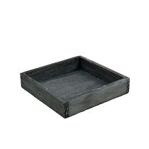 Article Plateau en bois gris 14cm x 14cm x 3cm