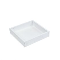Plateau en bois plateau blanc carré 14cm × 14cm × 3cm 5pcs
