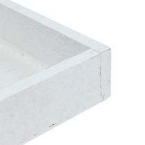 Article Plateau en bois plateau blanc carré 14cm × 14cm × 3cm 5pcs