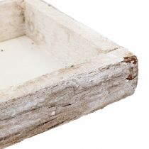 Article Plateau en bois avec écorce naturelle blanchie à la chaux 59×20cm 2pcs