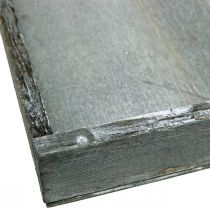 Article Plateau bois carré gris, blanc décoration de table shabby chic 24,5×24,5cm 2pcs