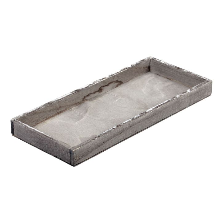 Article Plateau en bois plateau décoratif carré vintage bois gris 35×15×3cm