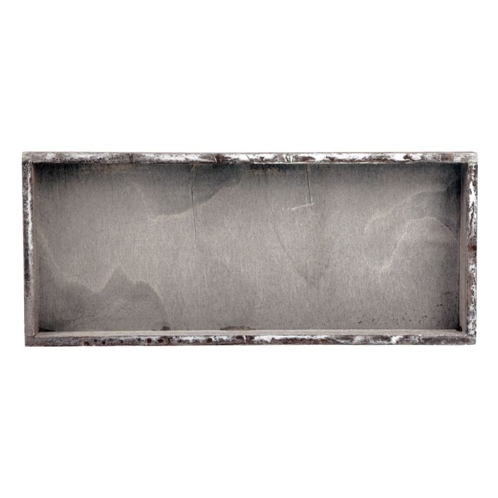 Plateau en bois plateau décoratif carré vintage bois gris 35×15×3cm
