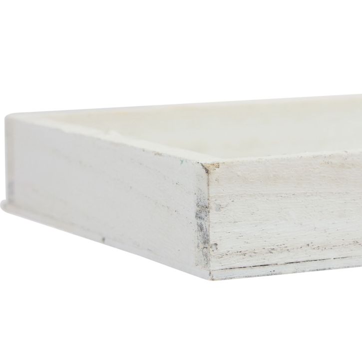 Article Plateau en bois plateau décoratif blanc shabby chic bois 35×15×3cm
