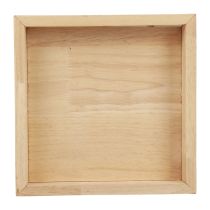 Article Plateau en bois plateau décoratif bois carré naturel 25×25×3.5cm