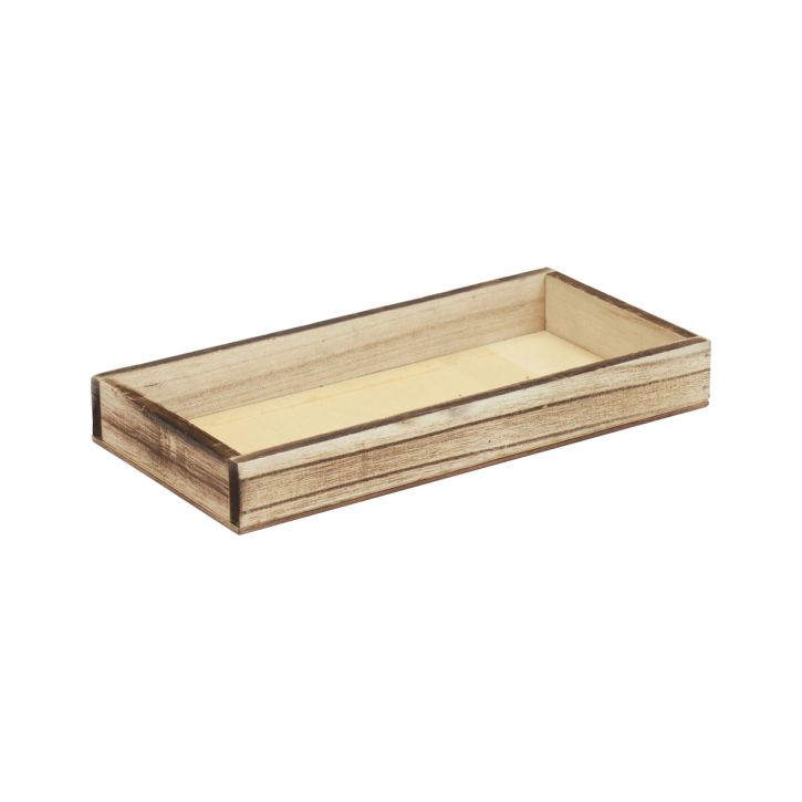 Plateau en bois flammé plateau décoratif décoration de table rustique 20×10×3cm