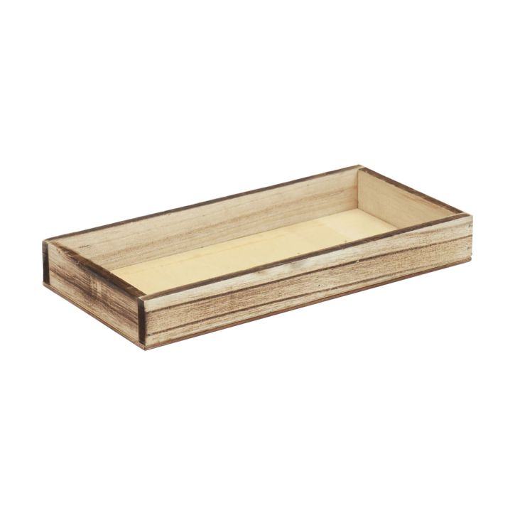 Plateau en bois flammé plateau décoratif décoration de table rustique 24×12×3cm