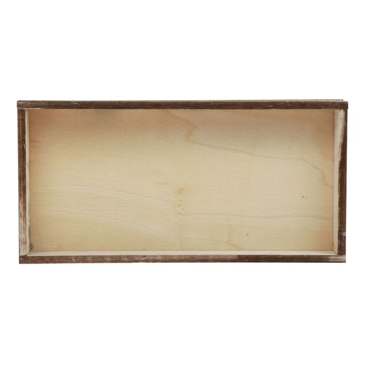 Article Plateau en bois flammé plateau décoratif décoration de table rustique 30×15×3cm
