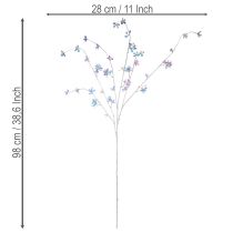 Article Branche florale artificielle 98 cm avec fleurs irisées