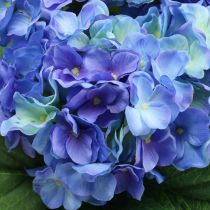 Hortensia Fleur Artificielle Bouquet de Fleurs en Soie Bleue 42cm